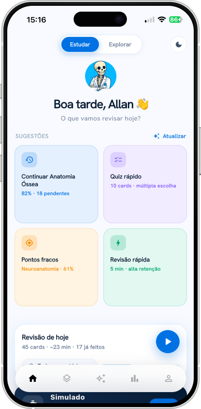 AnatomIA app — tela inicial